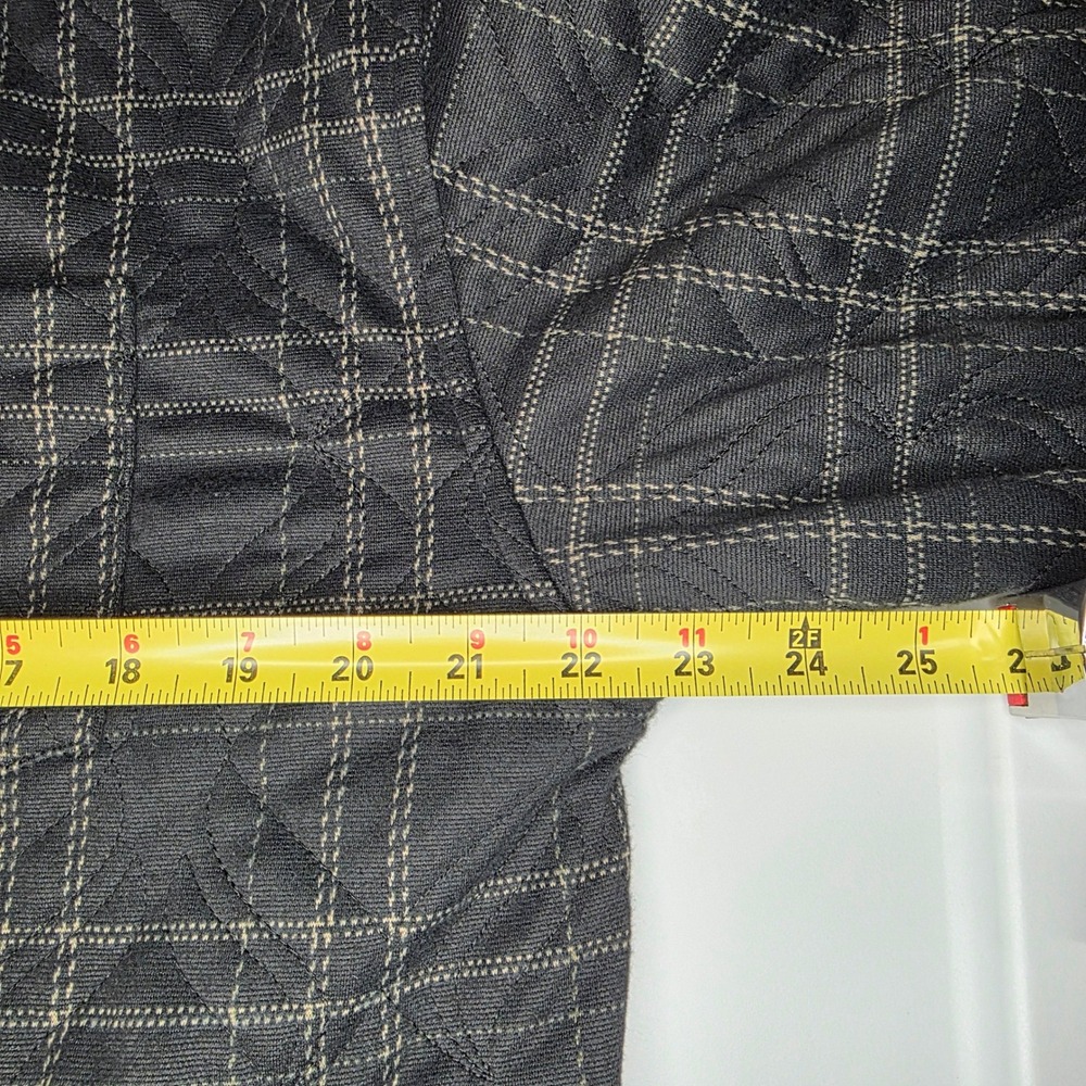 Fabletics Mens Quilted Plaid Shirt Jacket L Black Long Sleeve Button Up Casual - Picture 6 of 6